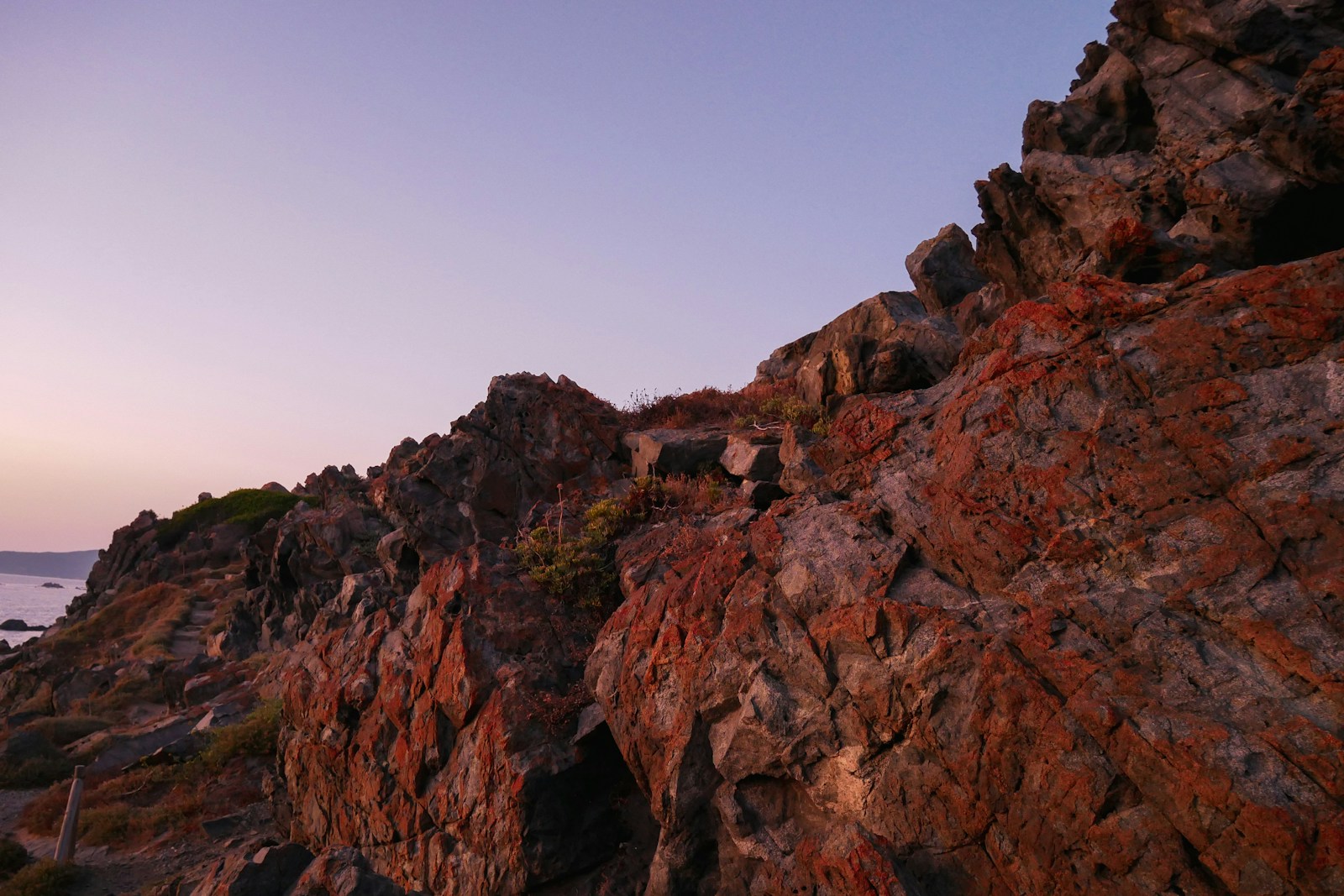 Paysage de la pointe de la Parata au coucher du soleil près d’Ajaccio