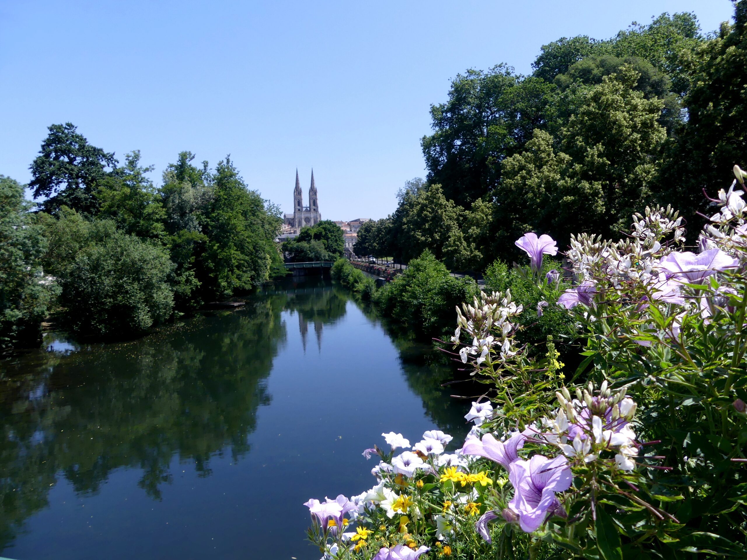 Sèvre Niortaise à Niort vue depuis les Ponts-Main